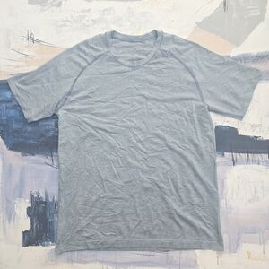 LULULEMON Athletica Blue Metal Vent Tech Short Sleeve Performance Top Mens Large